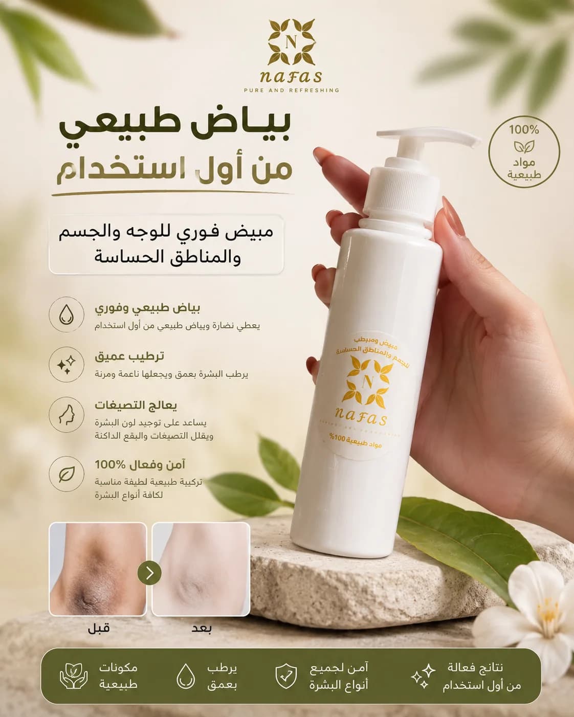 مبيض فوري للوجه والجسم